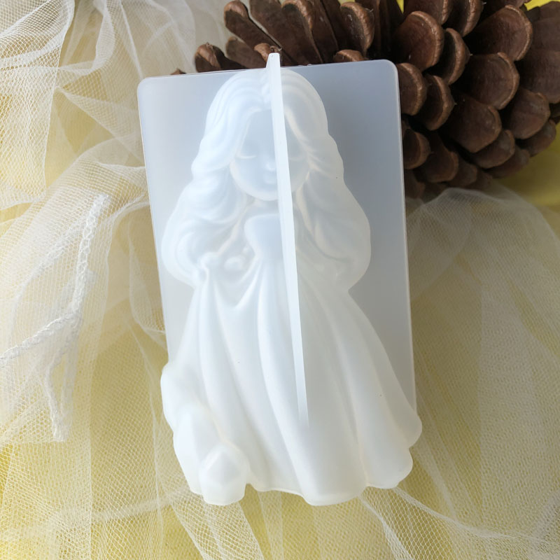 Candle Making Design - 3d bonito princesa silicone vela molde