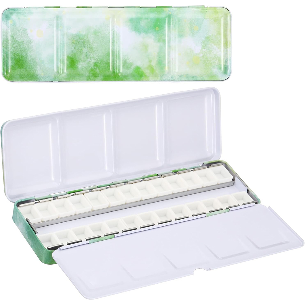 Tin Container Lid - Paleta de aquarela vazia, lata de