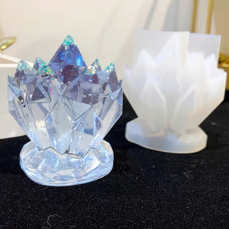 Candle Making Design - 1pccristal cluster decorativo molde de silicone