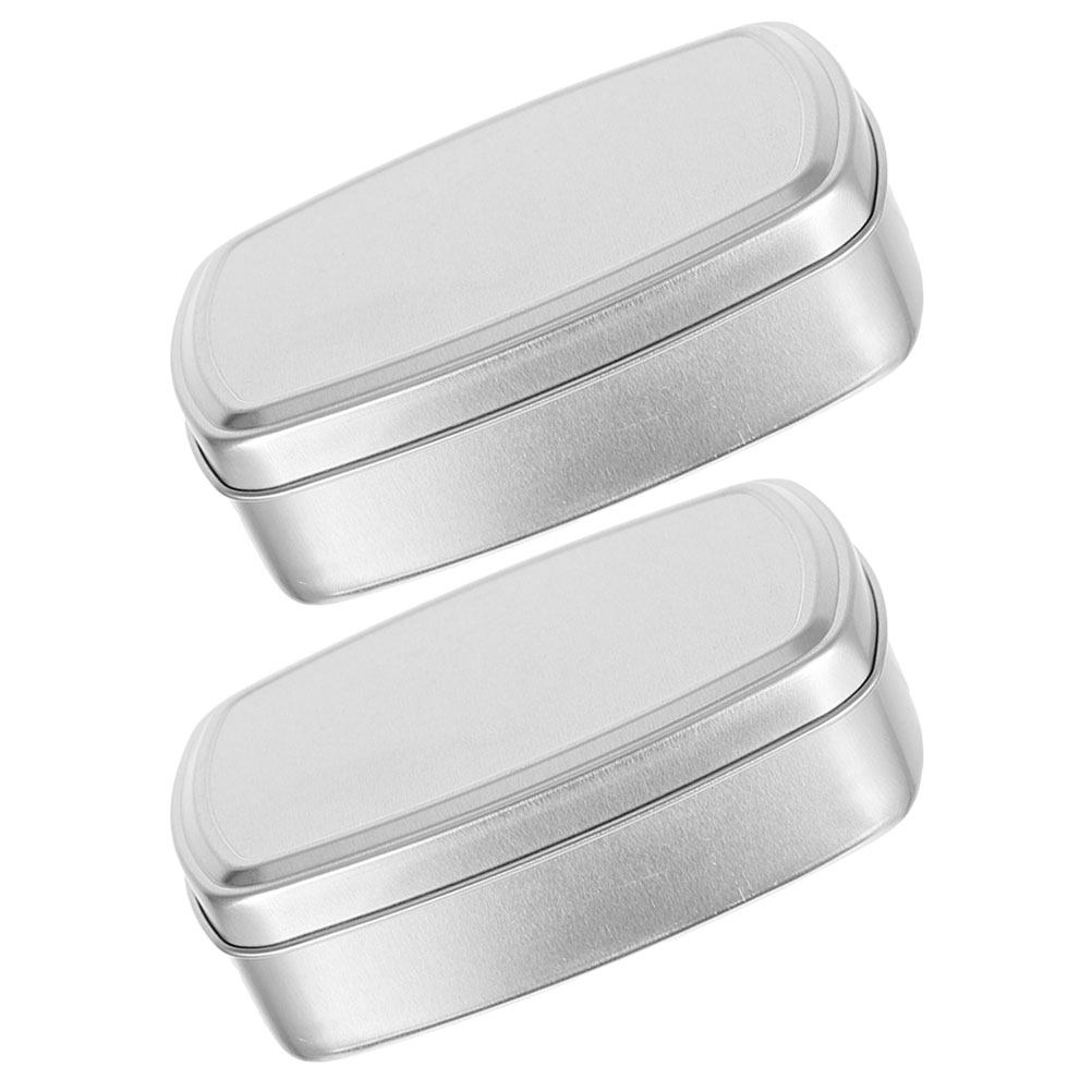 Tin Container Lid - 2 Peças de Caixas de Sabão