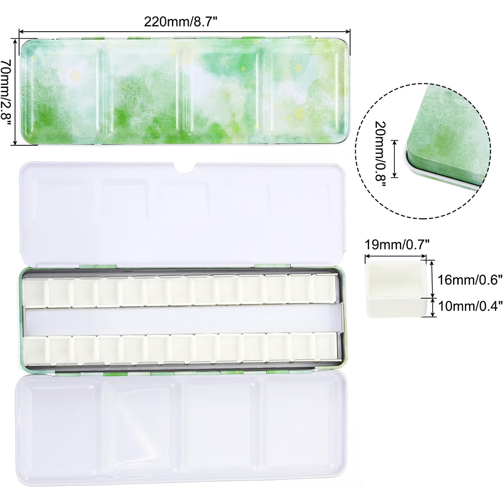 Paleta de aquarela vazia, lata - Tin Container Lid avaliação e preço
